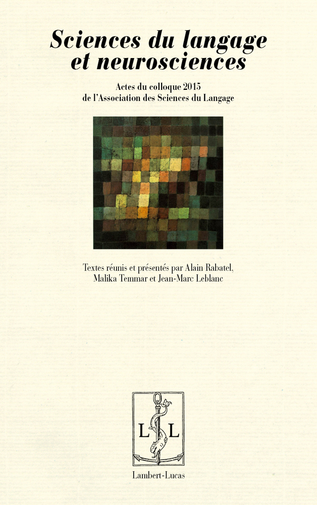 A. Rabatel, M. Temmar, J.-M. Leblanc (éd.), Sciences du langage et neurosciences