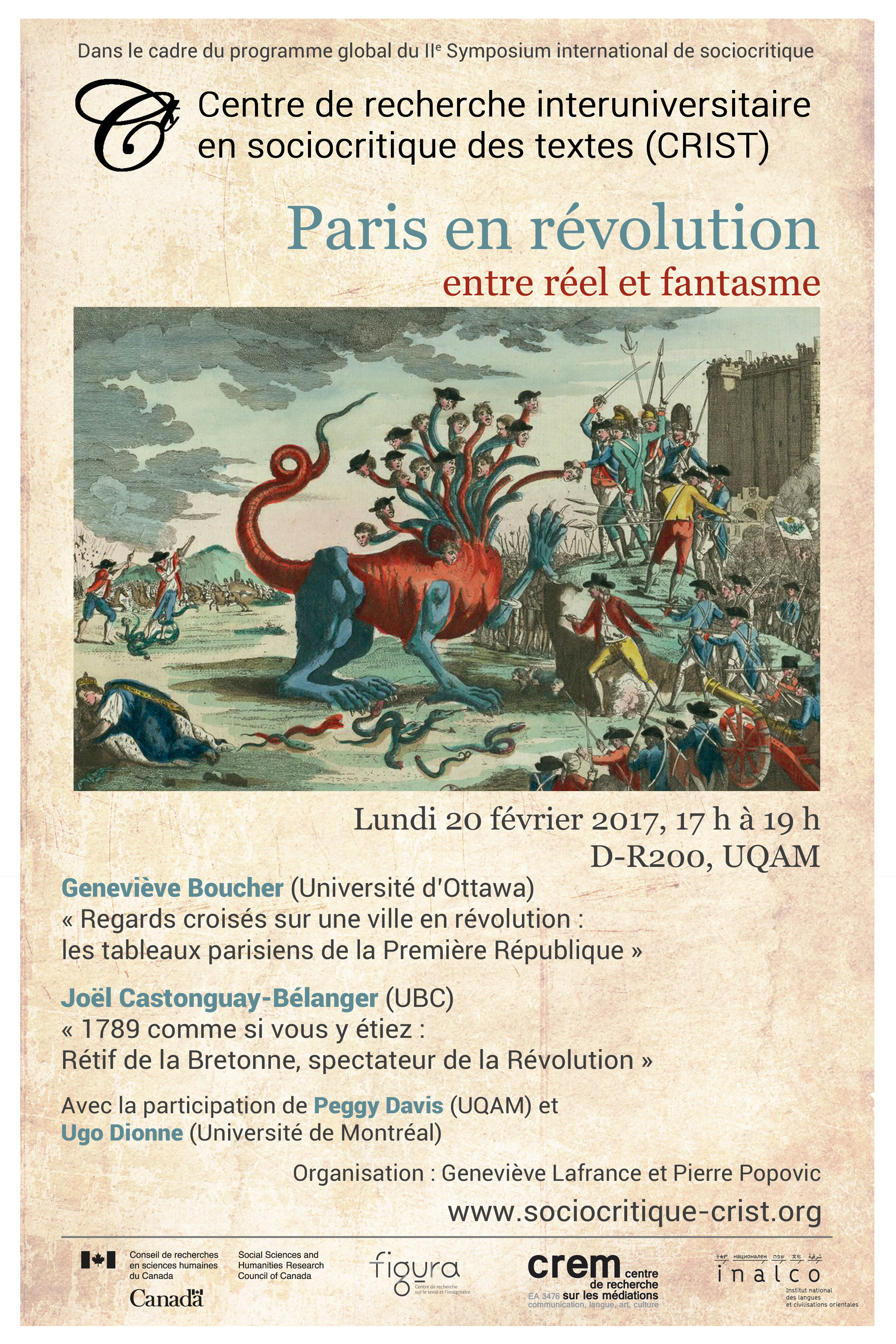 Paris en révolution : entre réel et fantasme. Conférence double (CRIST) 