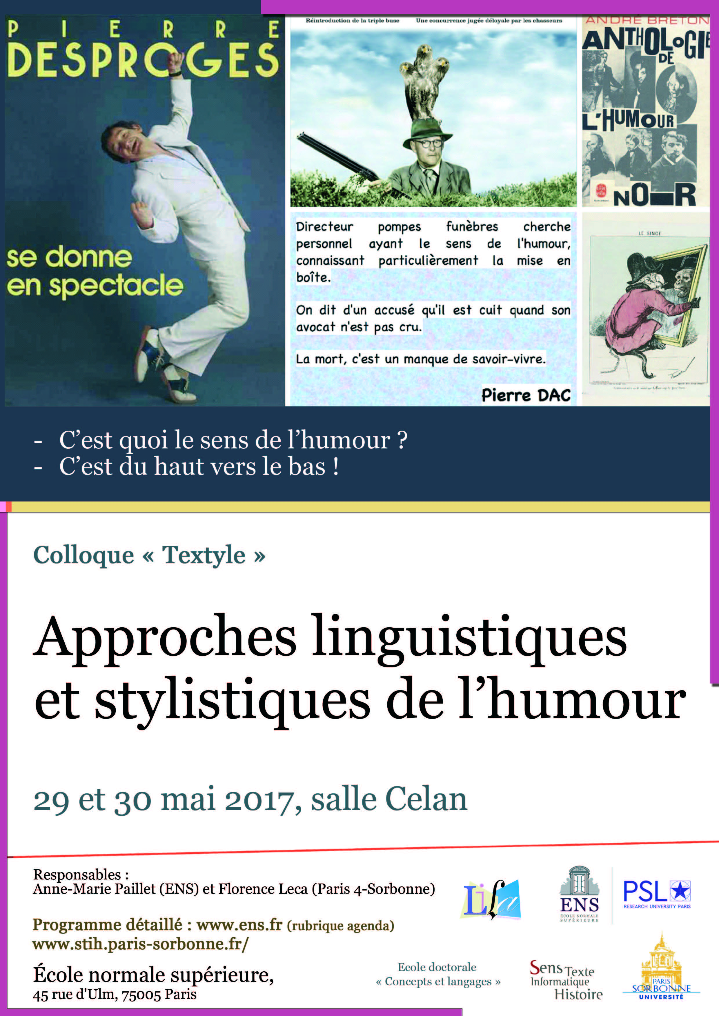 Approches linguistiques et stylistiques de l’humour (ENS Paris)