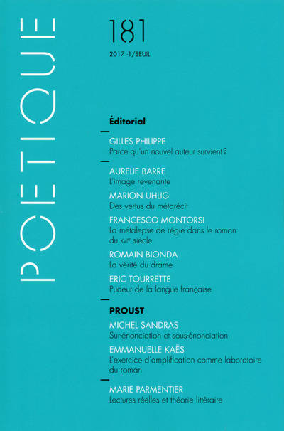 Poétique, n° 181