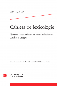 Cahiers de lexicologie, n° 110 : 