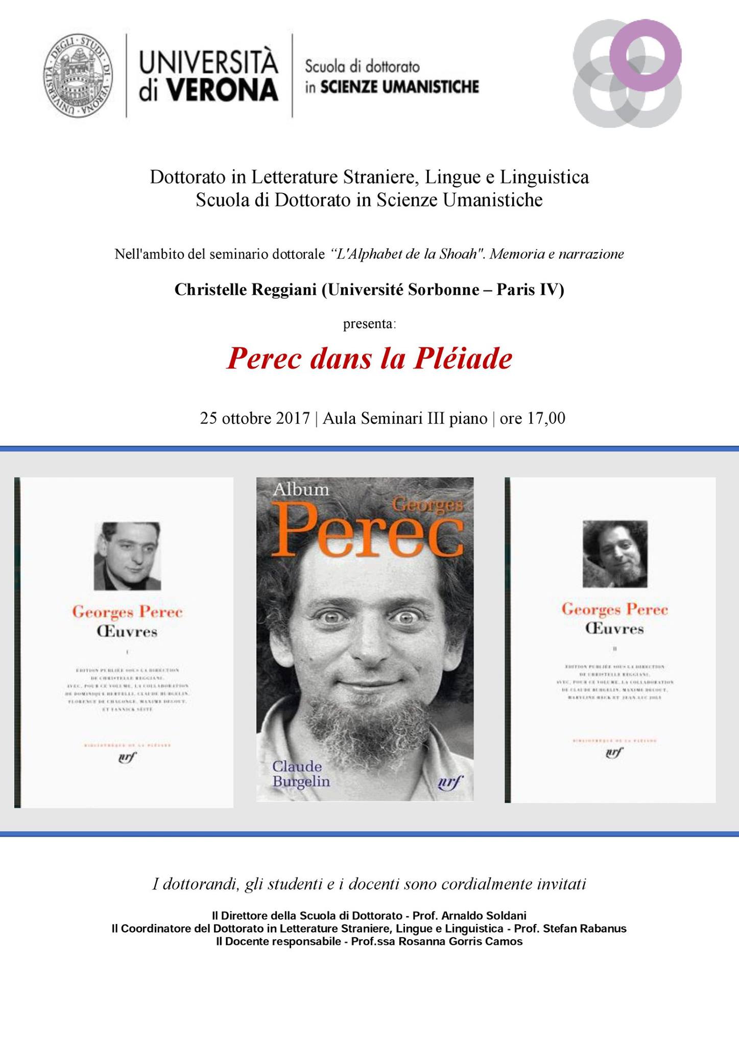 Perec dans la Pléiade (Vérone, Italie)