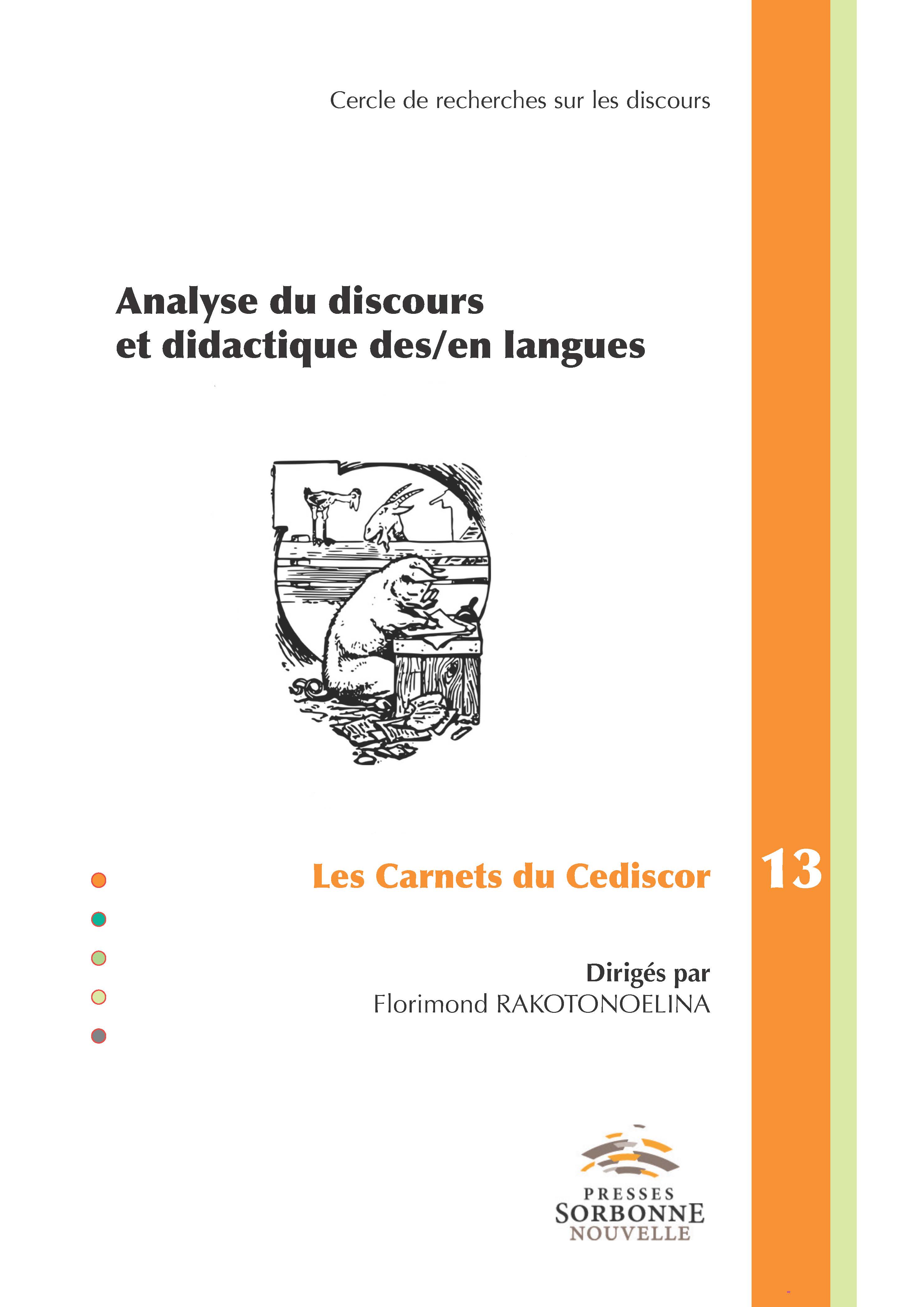Analyse du discours et didactique des/en langues (Les Carnets du Cediscor, n° 13)