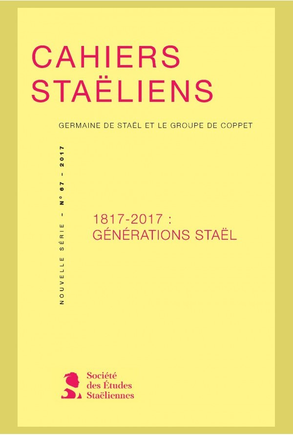 Cahiers staëliens n° 67 :