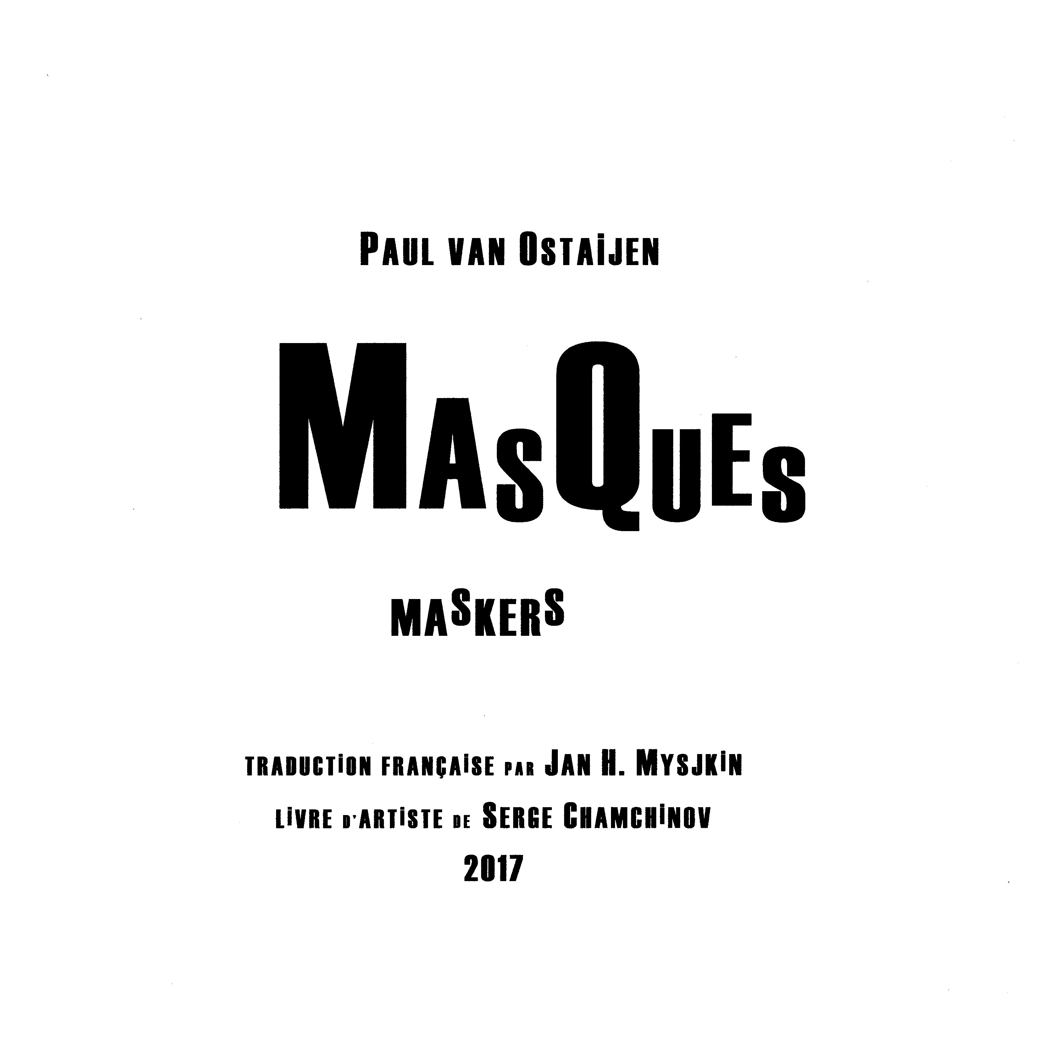 Paul van Ostaijen, Masques (Maskers, 1918-1921)