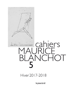 Cahiers Maurice Blanchot n°5 