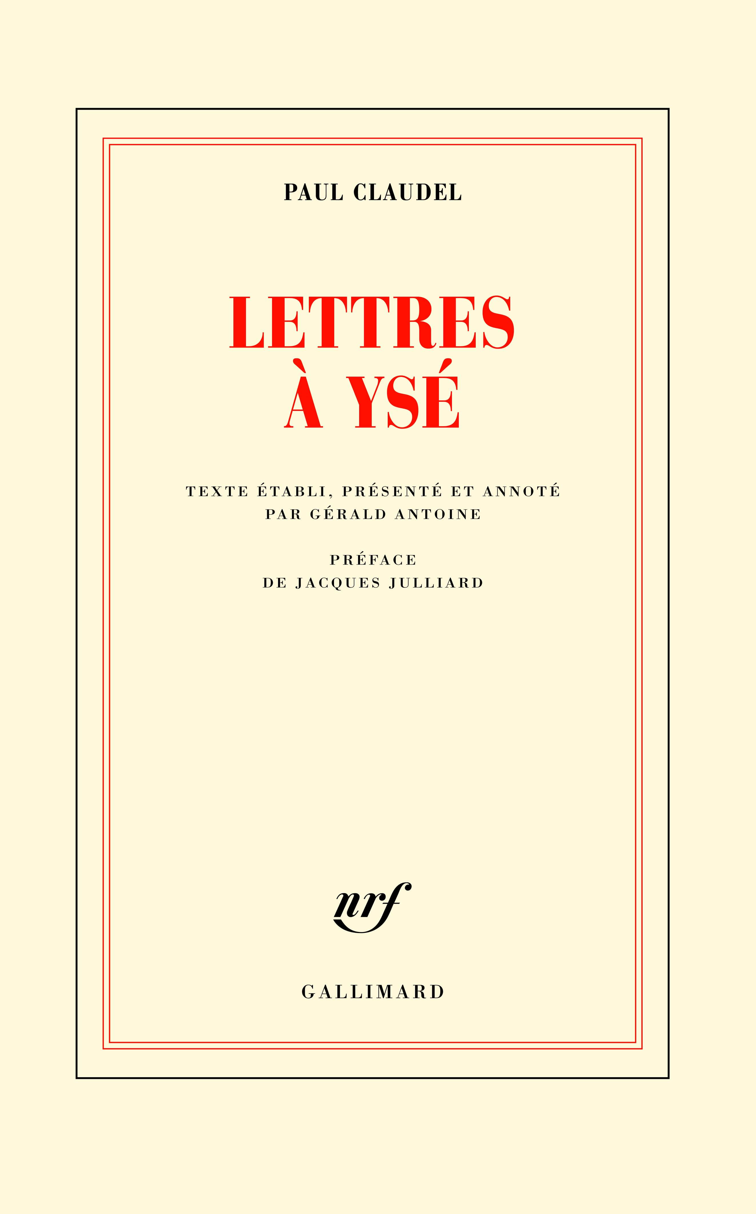 P. Claudel, Lettres à Ysé