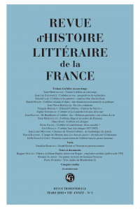 Revue d’Histoire littéraire de la France, 2018-1