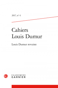 Cahiers Louis Dumur 2017, n° 4: «Louis Dumur revuiste»