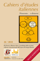 E. Neppi, A. Martini, B. Aiosa, F. Bonelli, G. Cacciatore (dir.), Cahiers d'études italiennes, n° 26, Da Ferrara a Buenos Aires. Contributi sulla ricezione italiana e internazionale dell'opera di Giorgio Bassani