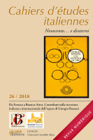 E. Neppi, A. Martini, B. Aiosa, F. Bonelli, G. Cacciatore (dir.), Cahiers d'études italiennes, n° 26, Da Ferrara a Buenos Aires. Contributi sulla ricezione italiana e internazionale dell'opera di Giorgio Bassani 