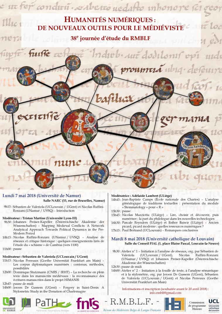 Humanités numériques: de nouveaux outils pour le médiéviste (Namur et Louvain-la-Neuve)