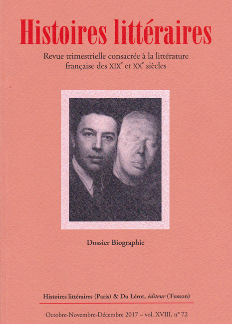Histoires Littéraires, n° 72 :