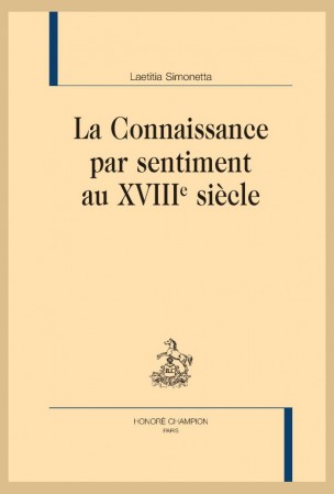 L. Simonetta, La Connaissance par sentiment au XVIIIe siècle