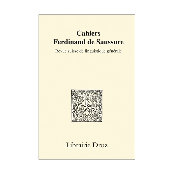 Cahiers Ferdinand de Saussure, vol. 70
