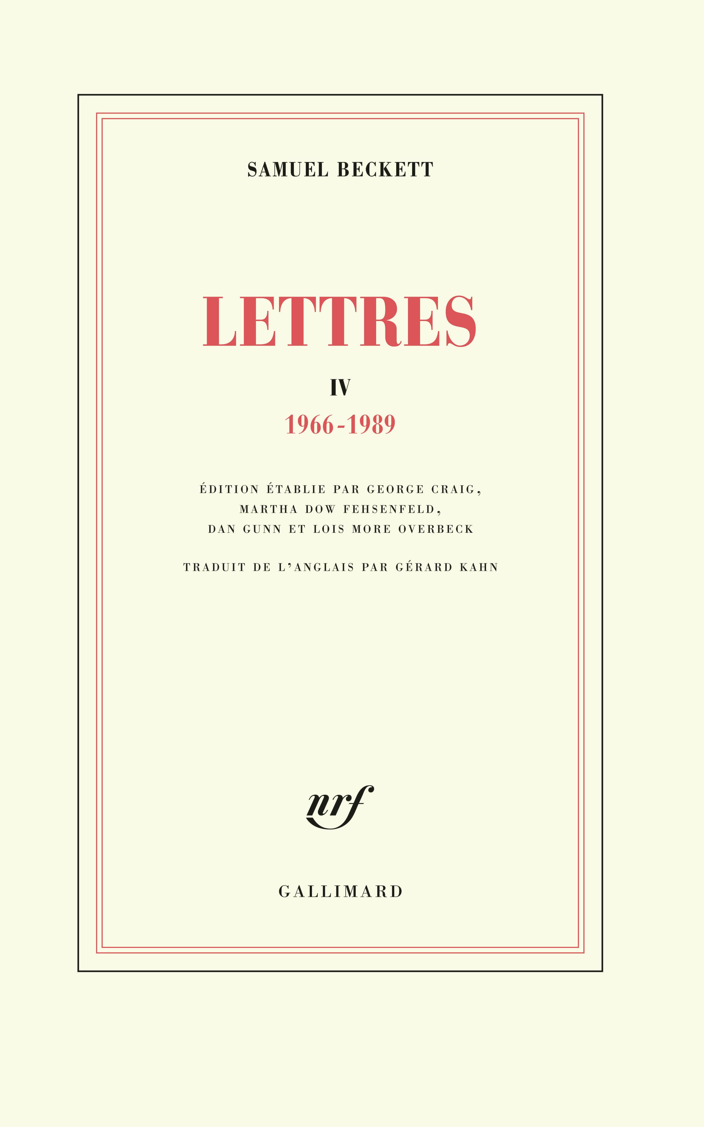 S. Beckett,  Lettres IV (1966-1989)