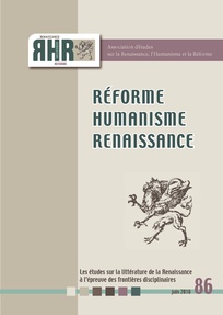 RHR. Réforme, Humanisme, Renaissance, n° 86: