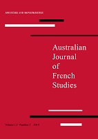 Australian Journal of French Studies, n° 55 :