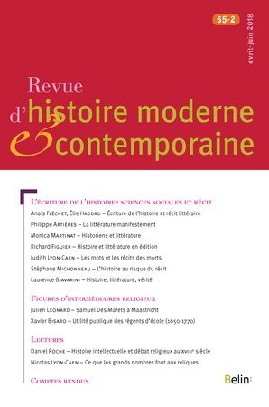Revue d'histoire moderne et contemporaine, 2018-2: