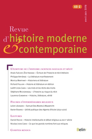 Revue d'histoire moderne et contemporaine, 2018-2: 