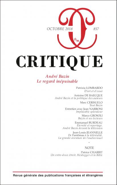 Critique, n° 857 :
