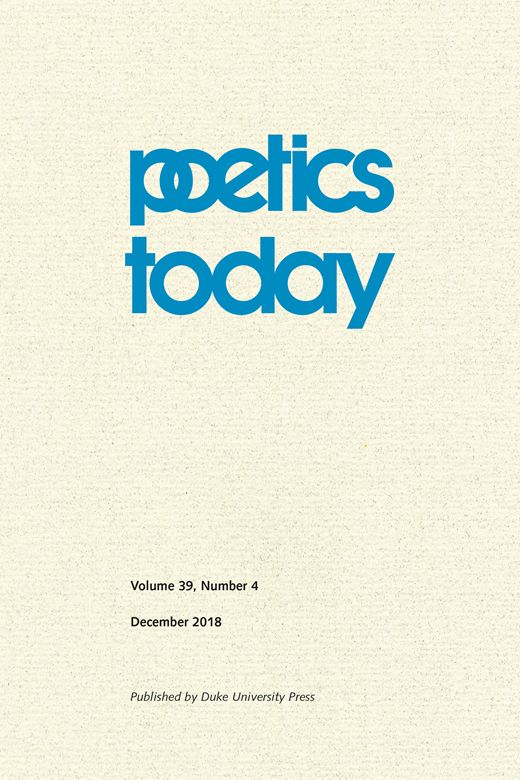 Poetics Today, n°39