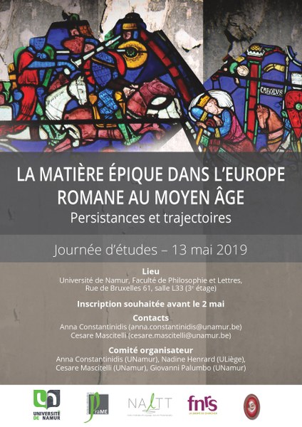 La matière épique dans l'Europe romane au Moyen Âge. Persistances et trajectoires (Namur, Belgique)