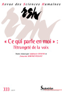 Revue des sciences humaines, n°333 :