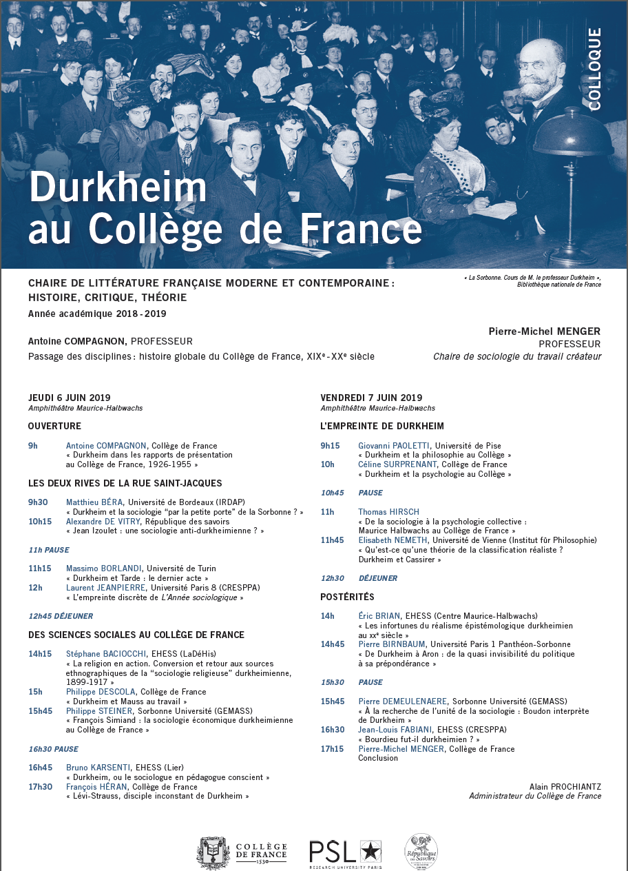 Durkheim au Collège de France