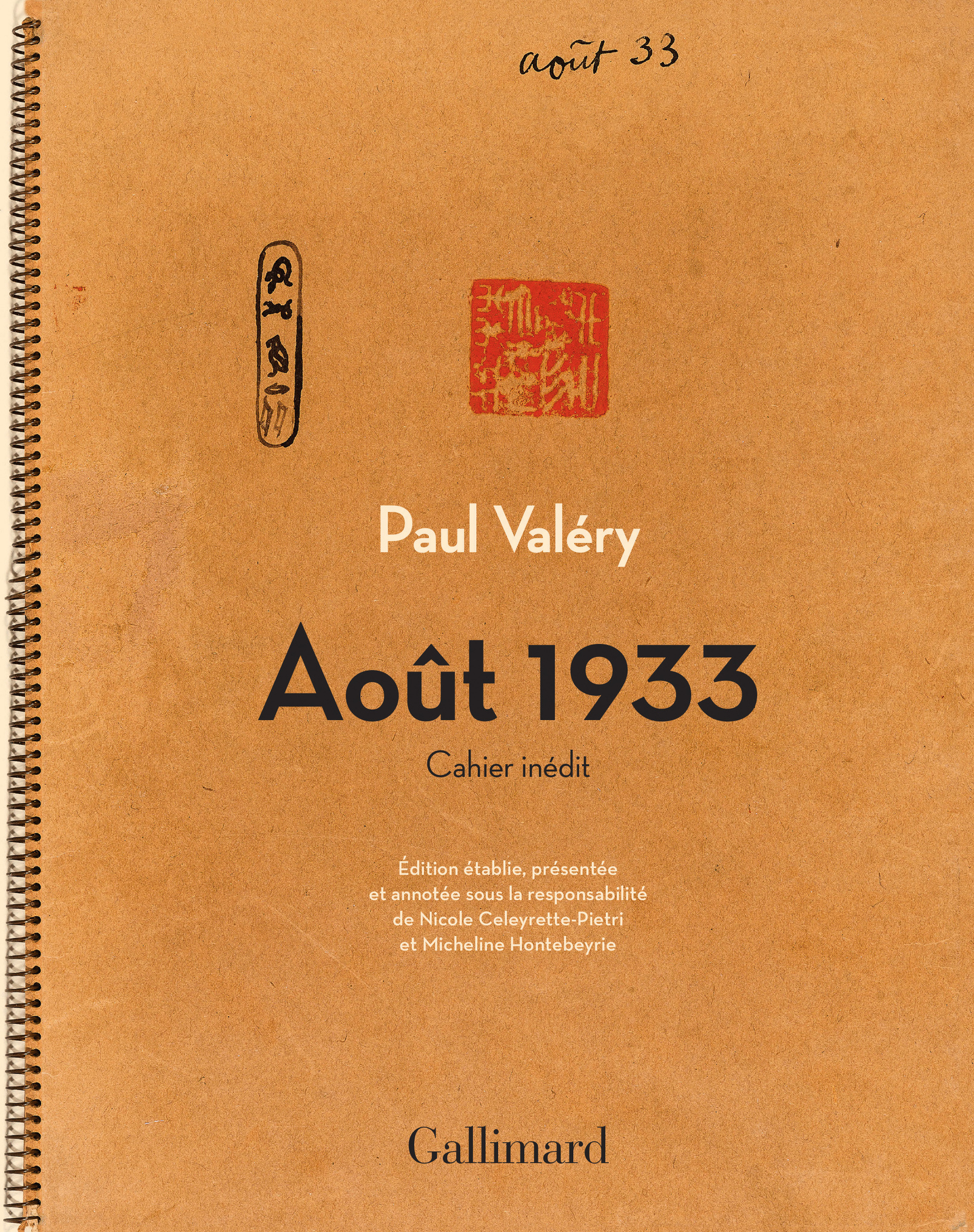 P. Valéry, Août 1933. Cahier inédit