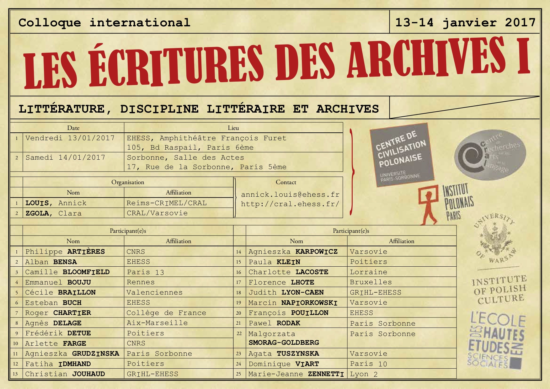 L'écriture des archives