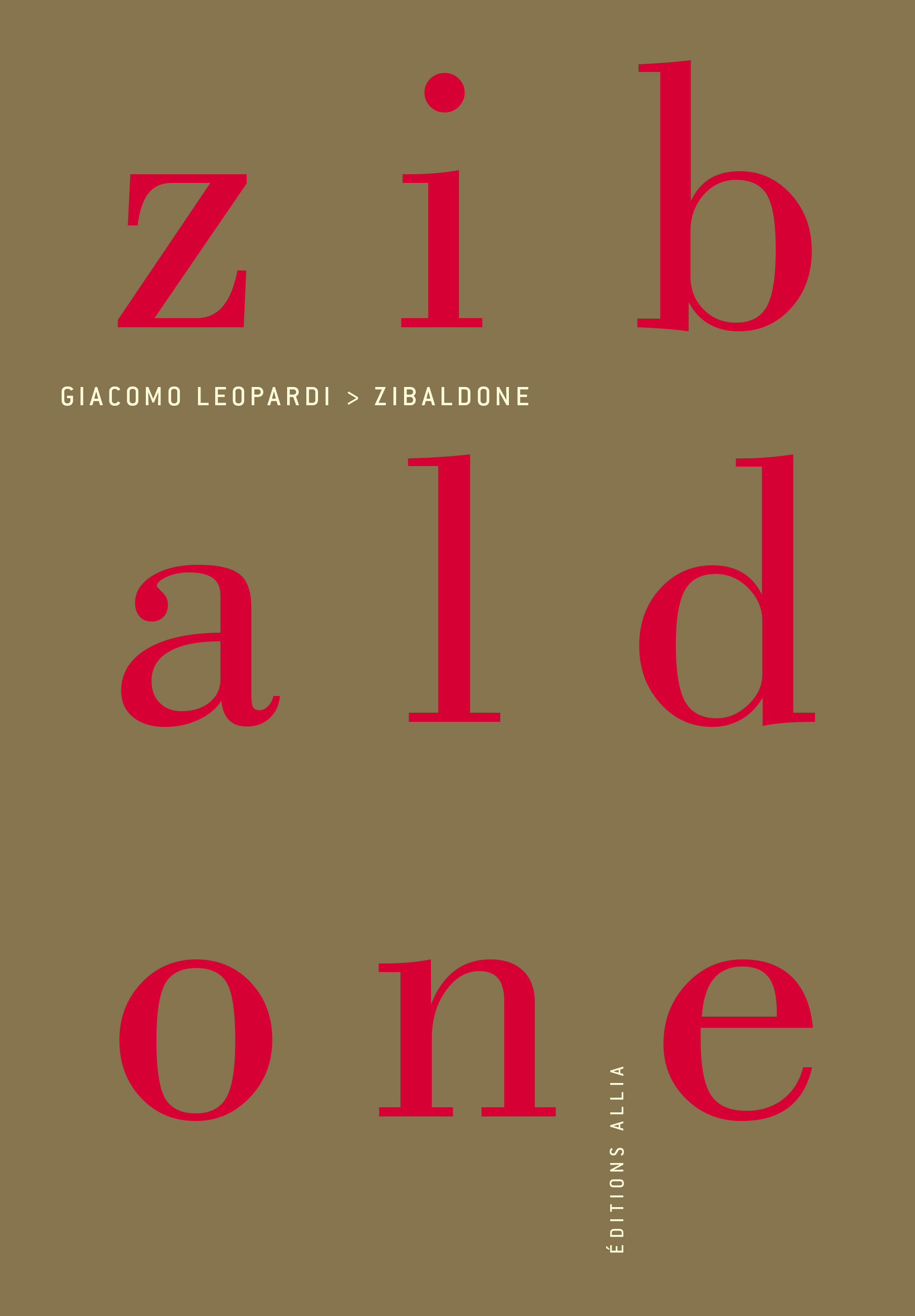 G. Leopardi, Zibaldone (éd. B. Schefer)