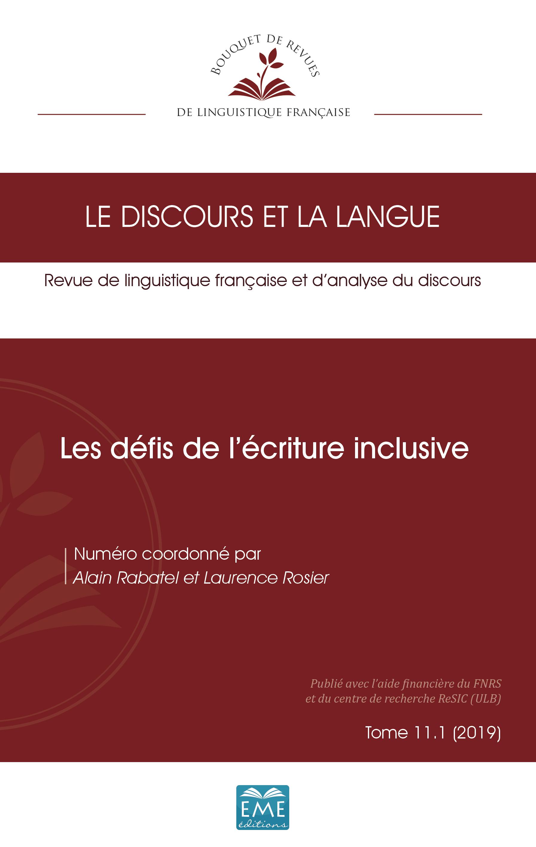 Le discours et la langue, n° 11 :