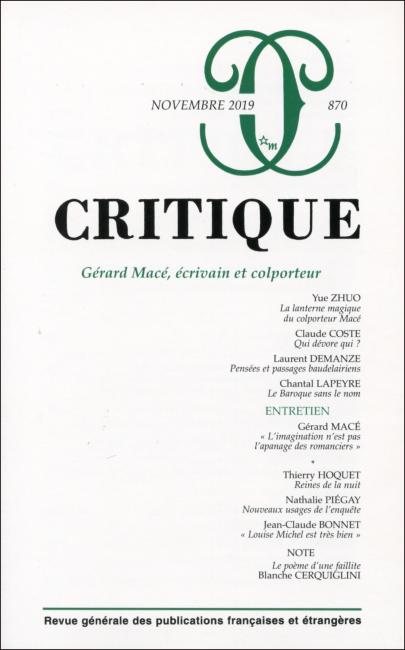 Critique, n° 870 :