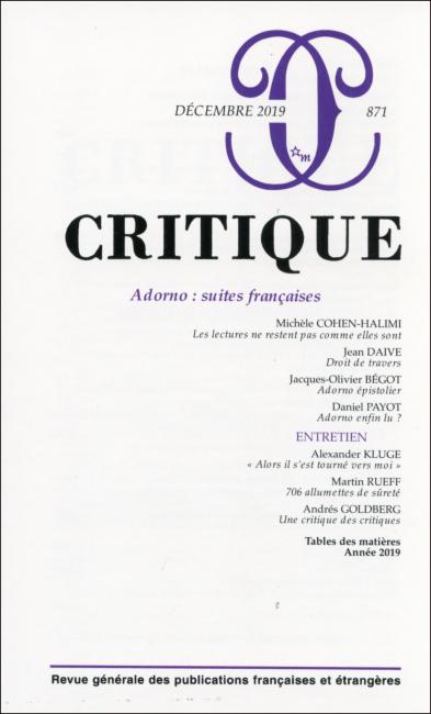 Critique, n° 871 :