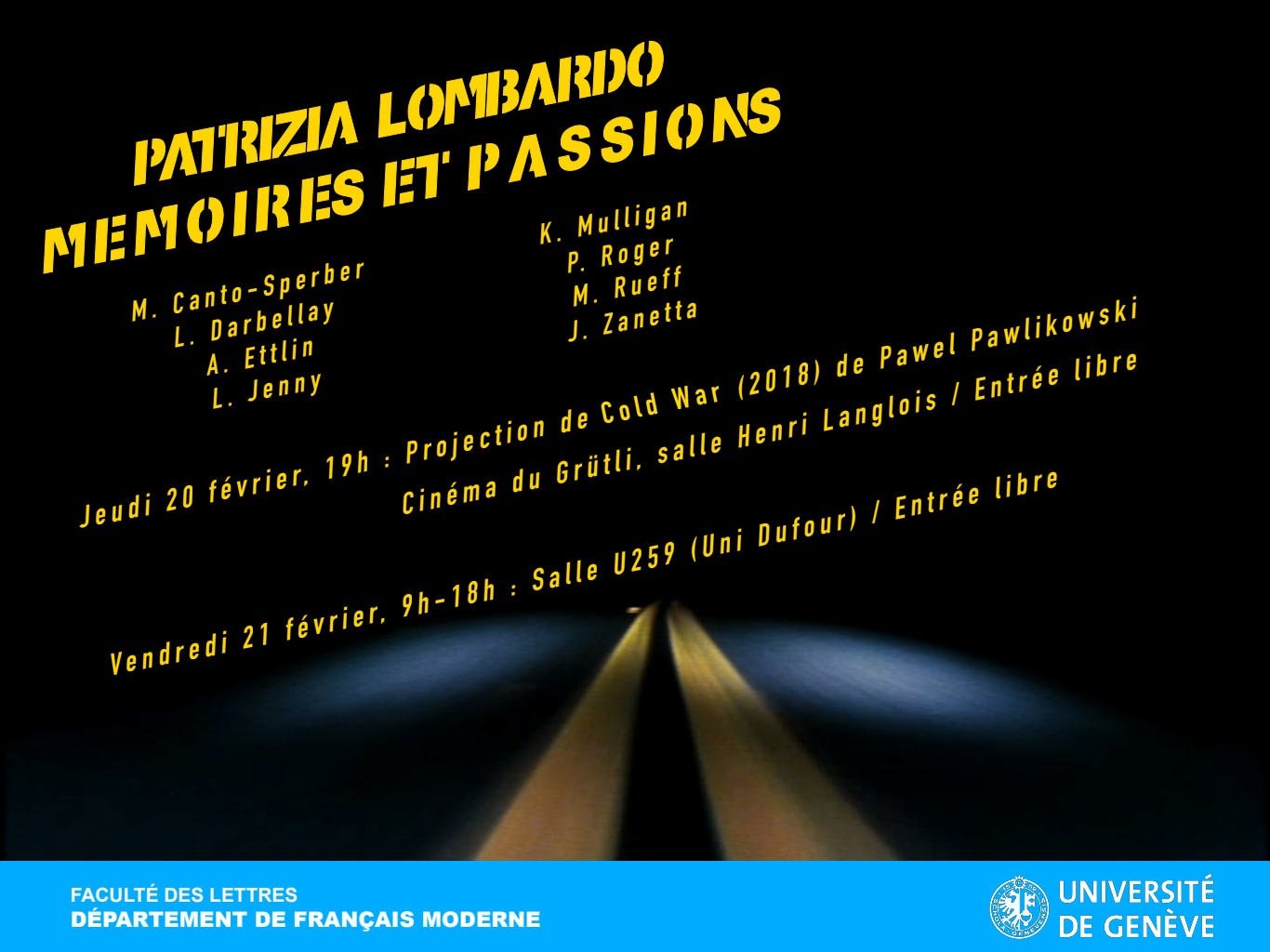 Patrizia Lombardo. Mémoire et passions (Genève)