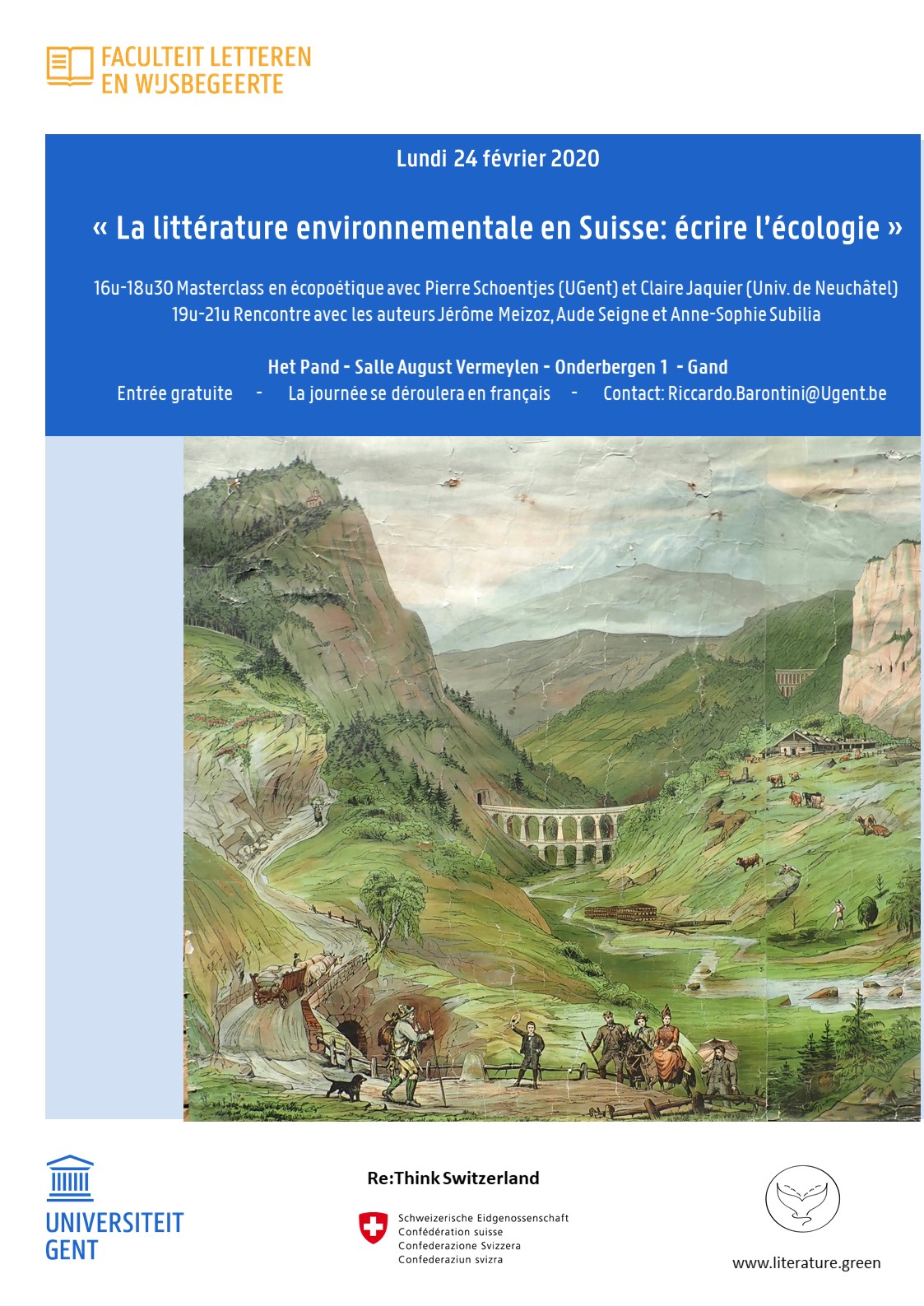 La littérature environnementale en Suisse: écrire l'écologie (Gand, Belgique) 