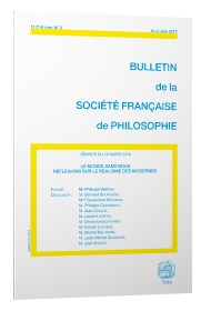 Ph. Hamou, Le monde sans nous. Réflexions sur le réalisme des modernes