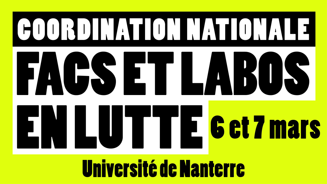[France] Deuxième coordination nationale des facs et labos en lutte les 6 et 7 mars 2020