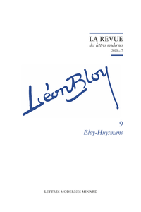 La Revue des Lettres modernes, Série Léon Bloy, n° 9 : Bloy-Huysmans (P. Glaudesn F. Guglielmi, dir.)