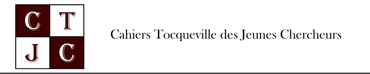 Cahiers Tocqueville des Jeunes Chercheurs, Volume 2, n°1: