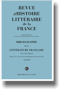 Bibliographie de la littérature française 2019, Année 2018, varia (RHLF)