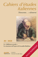 Cahiers d'études italiennes, n° 30, 2020 :