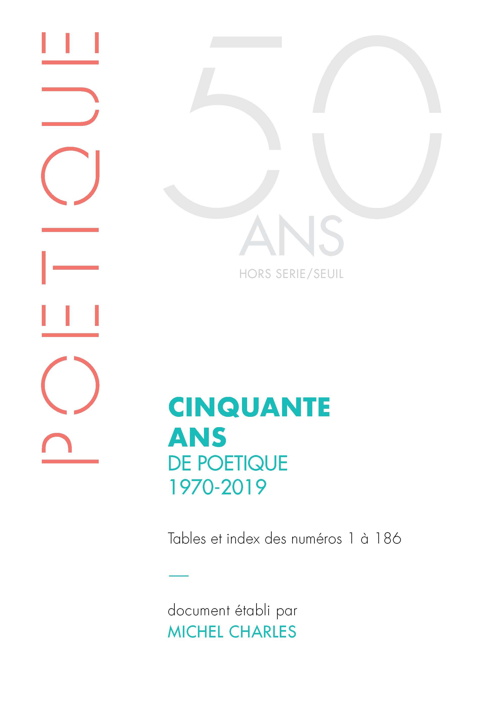 Poétique 2020/HS (n° spécial) : 