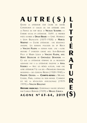 Agone, n° 63 :
