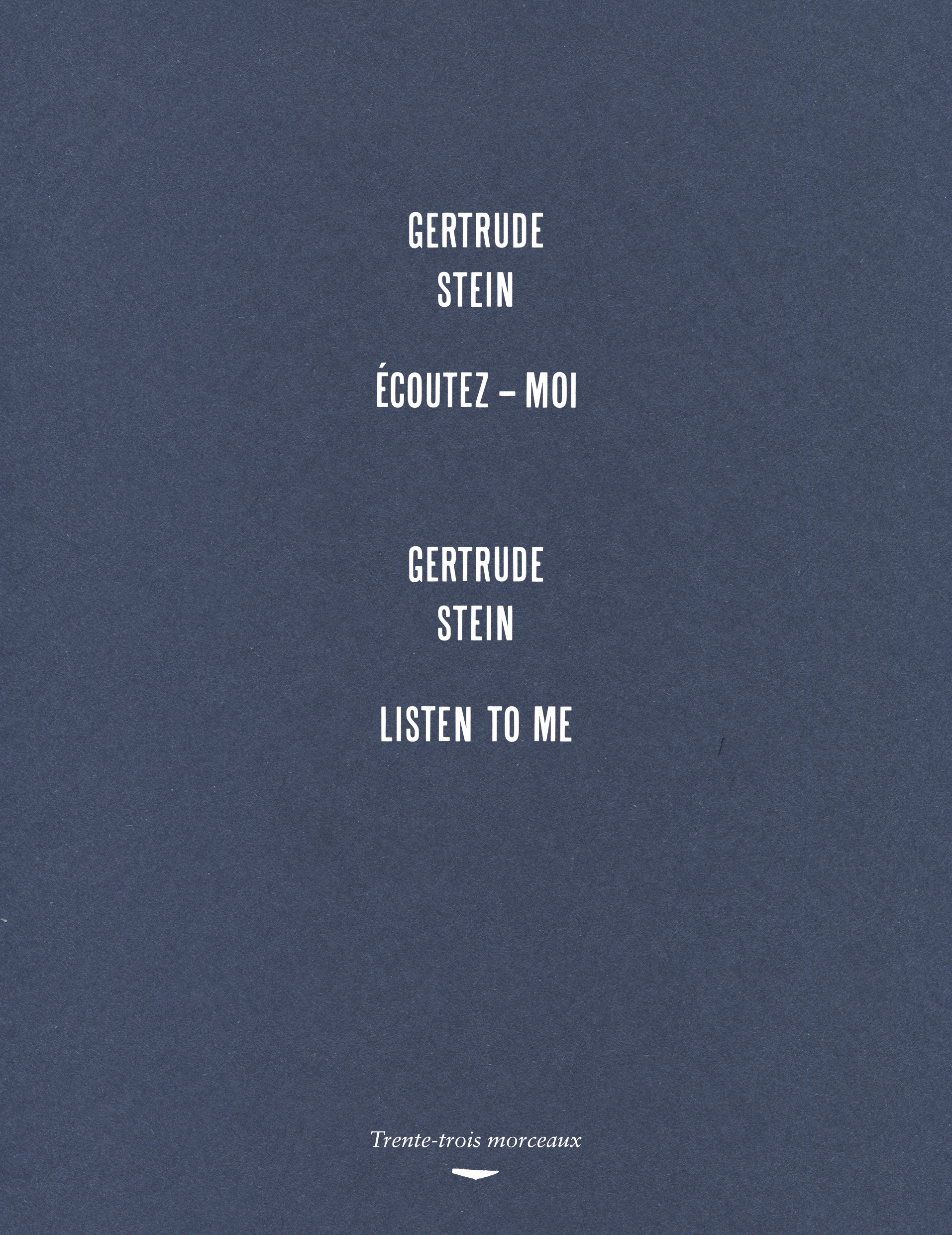 G. Stein, Écoutez-moi / Listen to me (1936)