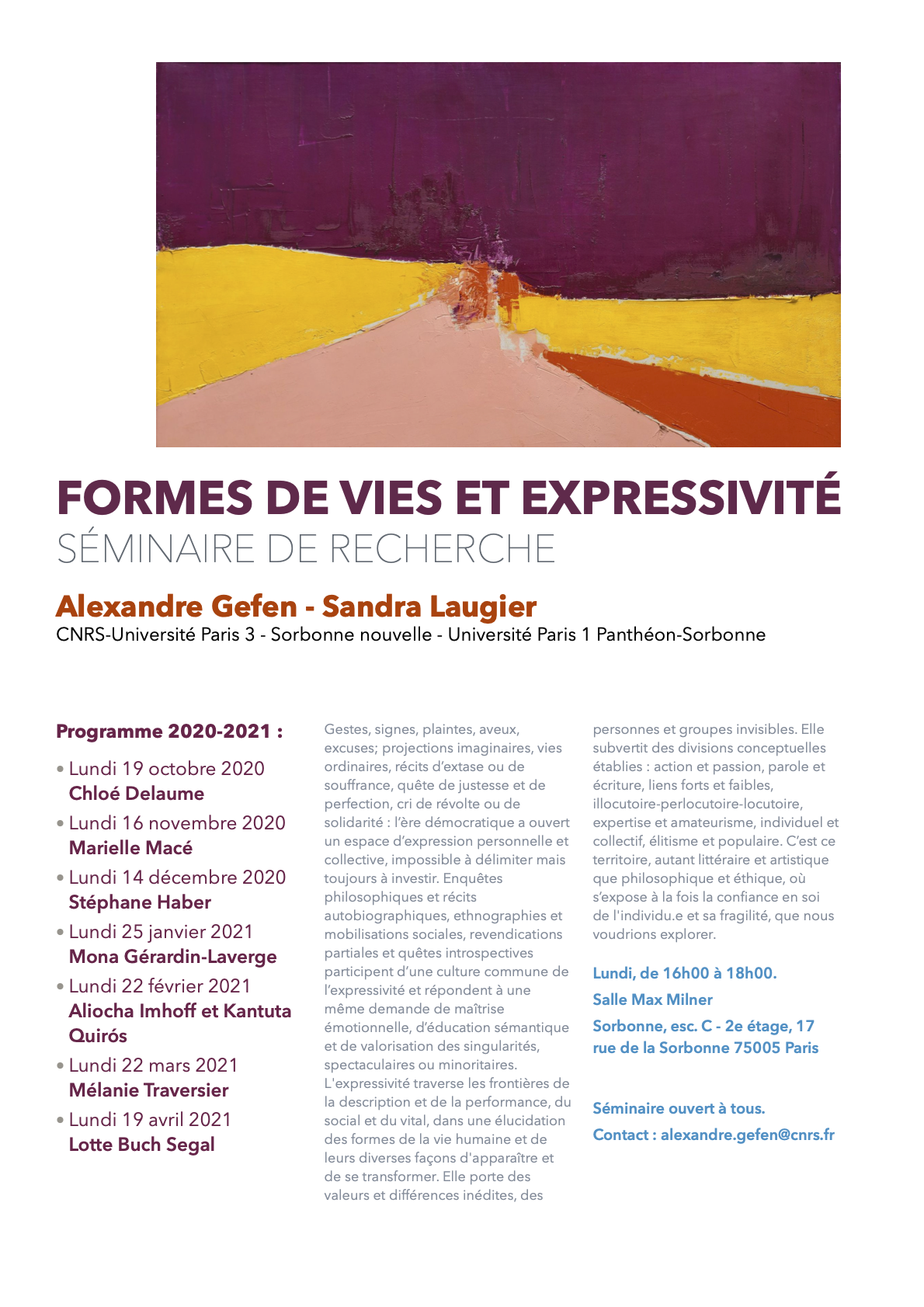Lotte Buch Segal (Formes de vies et Expressivité - Séminaire de recherche 2020-2021)
