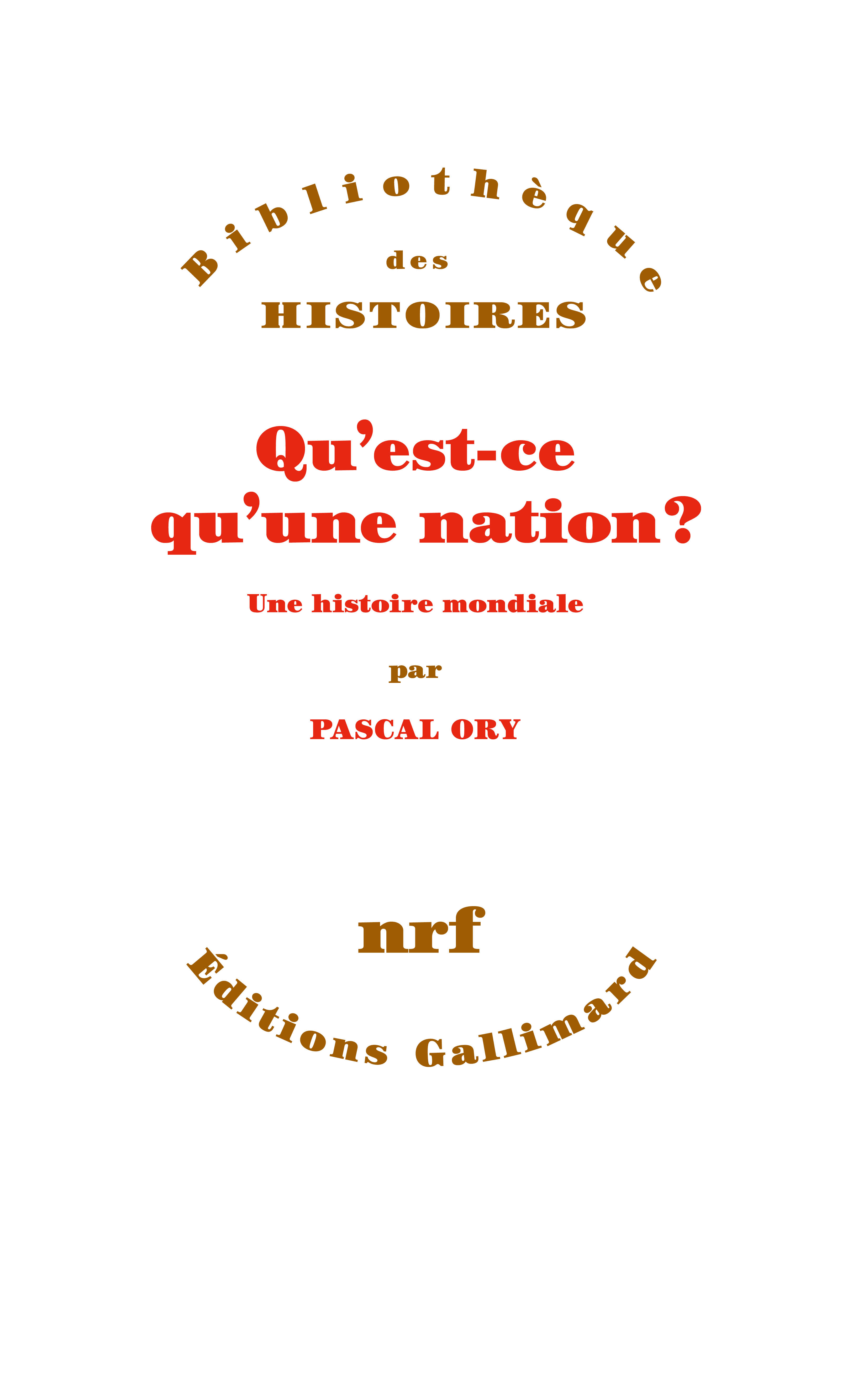 P. Ory, Qu'est-ce qu'une nation ?