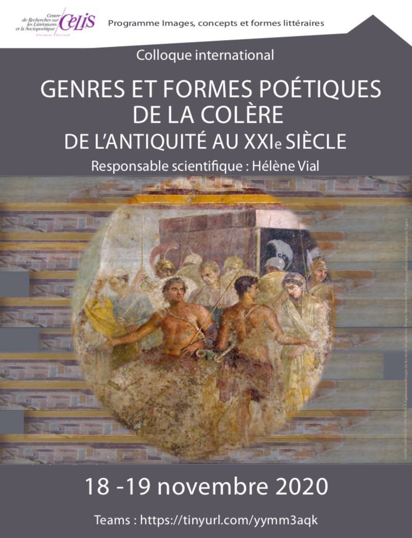 Genres et formes poétiques de la colère, de l’Antiquité au XXIe siècle (en ligne)