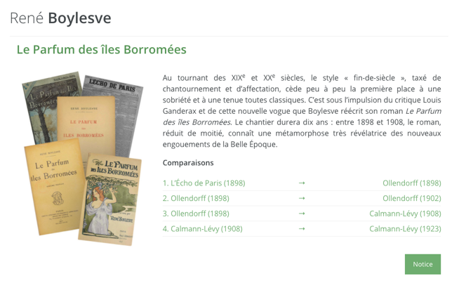 R. Boylesve, Le Parfum des îles Borromées (éd. des cinq versions par É. Dufour)